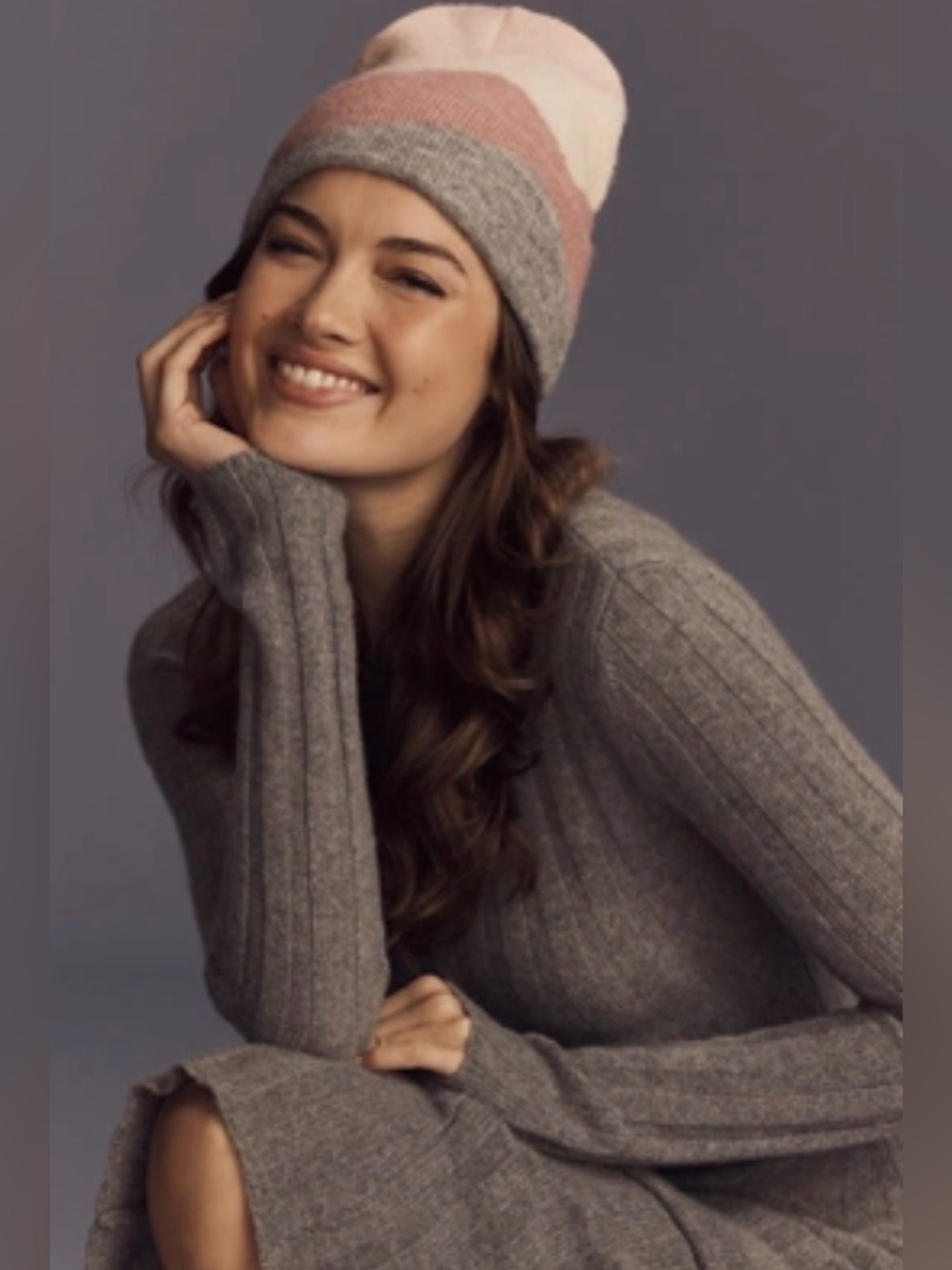 Anthropologie Maeve Color Block Beanie